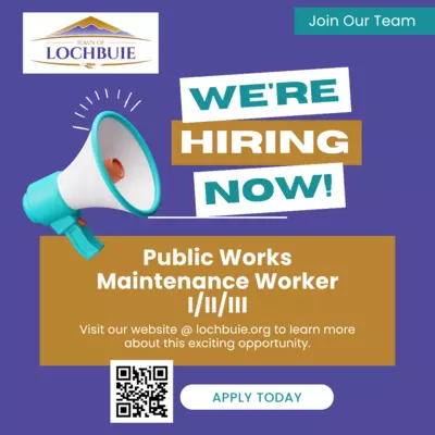 We're Hiring notice for PW Maintenance Worker